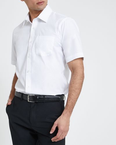 Regular Fit Short-Sleeved Cotton Rich Shirt